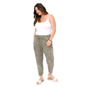TORRID Relaxed Fit Jogger Stretch Challis Mid-Rise Cargo Pocket Pant. Size 3S